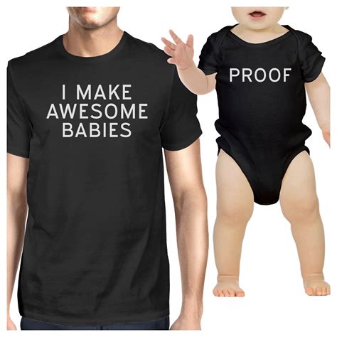 Awesome Babies Proof Dad and Baby Boy Matching Outfits Cute Bodysuit ...