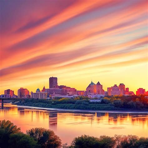 Premium AI Image | Sunset Saskatoon Skyline