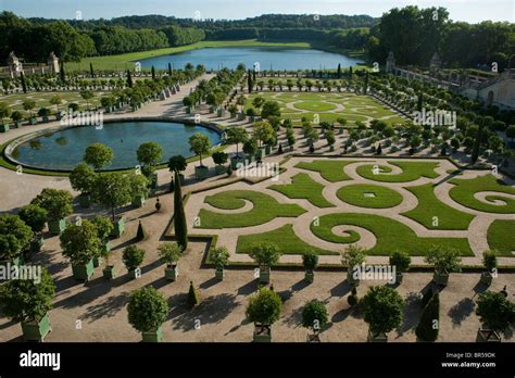 Versailles, France, Overview French garden, Orangery, at Chateau de ...