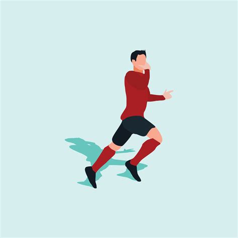 vector illustration - wearing mask goal celebration in soccer - flat cartoon style 35930498 ...