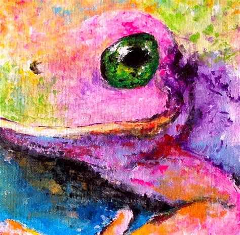 Frog Art Print on Paper or Canvas of Colorful Painting | Etsy