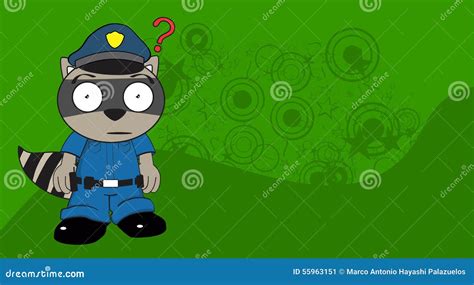 Raccoon Police Uniform Background 5 Stock Vector - Illustration of policeman, white: 55963151