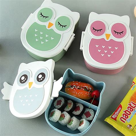 Urijk Cute Owl Pattern Students Kids Lunch Box Kids Bento Box Food ...