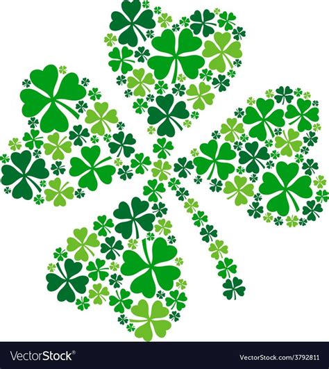 4 leaf clover lucky clover for St Patricks day Vector Image , #Sponsored, #lucky, #St, #leaf, # ...