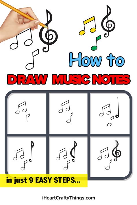 Music Notes Drawing — How To Draw Music Notes Step By Step