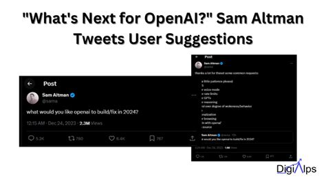 "What's Next for OpenAI?" Sam Altman Tweets User Suggestions - DigiAlps LTD