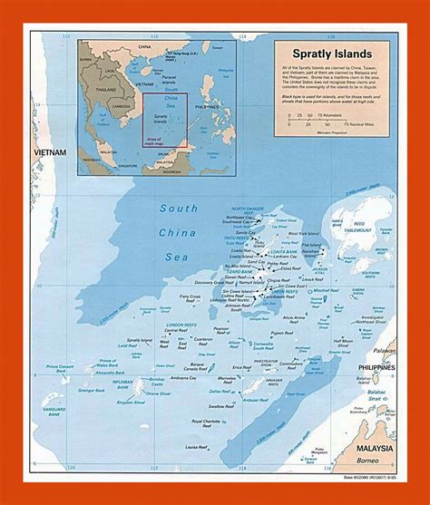 Political map of Spratly Islands - 1995 | Maps of Paracel Islands ...