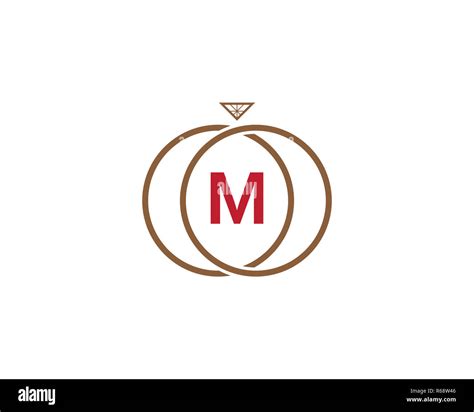 m letter ring diamond logo Stock Photo - Alamy