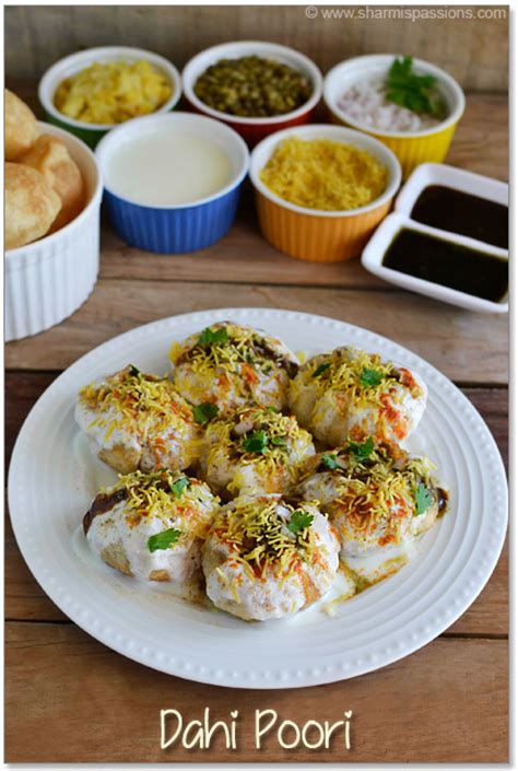 Dahi Puri (Dahi Poori) Recipe | Chaat Recipes - Sharmis Passions