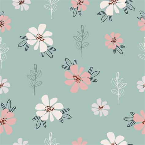 Premium Vector | Seamless hand drawn pastel floral pattern background ...