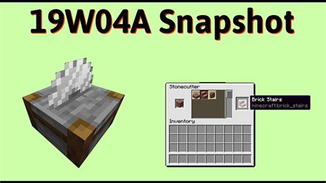 1.14 Minecraft Snapshot (19w04a) | Cheaper Stairs, Stonecutter Uses and Better Performance ...