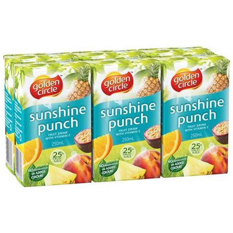 Goldern Circle Juice Popper Sunshine Punch 250ml Pack of 6 - Impact