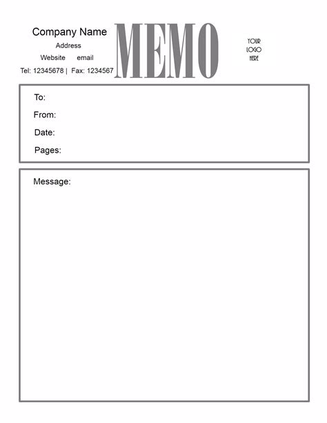 Free Microsoft Word Memo Template