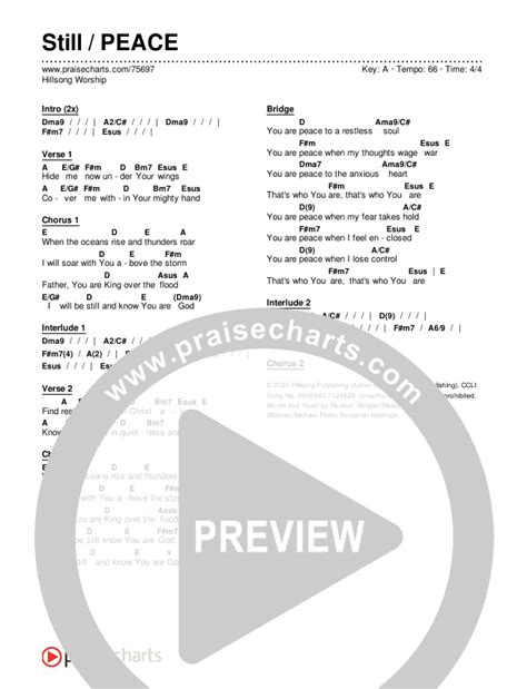 Still / PEACE Chords (Hillsong Worship) - PraiseCharts