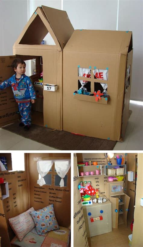 Cardboard house! So creative! « Kiddos at Home | Business for kids, Activities for kids, Diy for ...