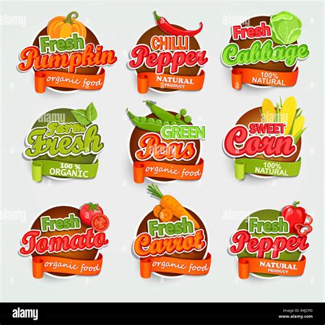 Vegetables logo, vector Stock Photo - Alamy