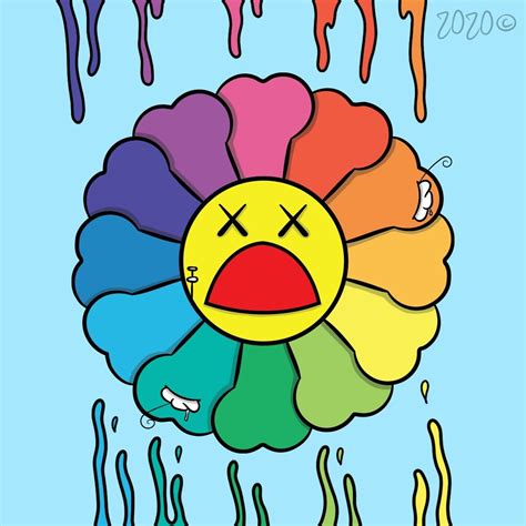 Murakaws - 2020™ | Murakami flower, Mini canvas art, Canvas painting ...