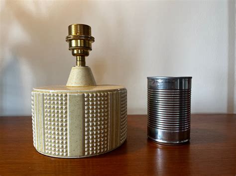 Vintage 1964 Poole Pottery Helios Table Lamp CYLINDER (Oatmeal)