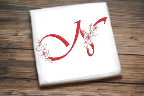 N Floral Monogram Letter · Creative Fabrica