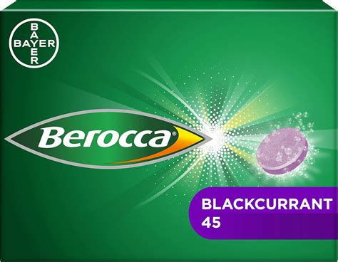 Berocca Vitamin C Effervescent Blackcurrant Flavour Tablets, Pack of 45 ...