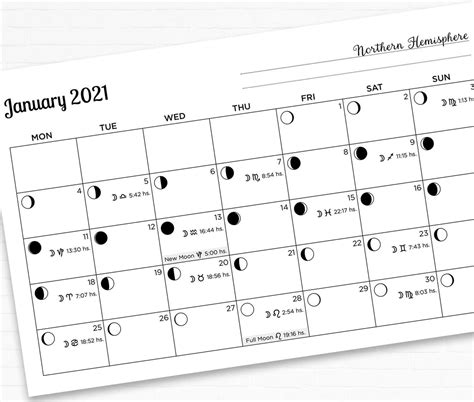 2021 & 2022 Printable Lunar Calendar Monthly – Astral Spot