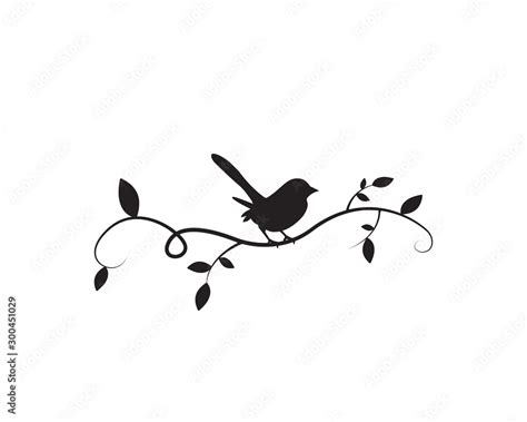 Bird Silhouette On Branch