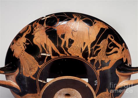 Painting On Vase: Representation Of The Cortege Of Dionysos Painting by ...