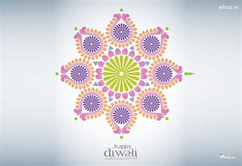 Happy Diwali With Creative Freehand Rangoli HD Greetings Wallpaper