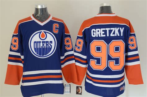 Edmonton Oilers Jersey #99 Wayne Gretzky Jersey Home Hockey Adult Blue ...