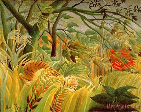 Henri Rousseau Tiger in a Tropical Storm painting - Tiger in a Tropical Storm print for sale