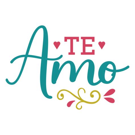 Te Amo Hearts Lettering PNG & SVG Design For T-Shirts