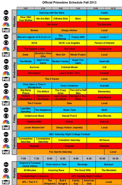 THE SKED: The Full 4-Network Fall TV Schedule | Showbuzz Daily