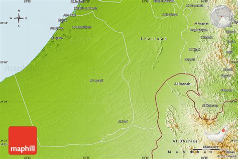 Physical Map of Dubai