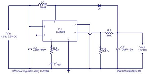 12V boost regulator circuit.