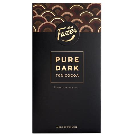 Fazer Pure Dark 70 % cocoa chocolate 95 g – Fazer Store EN