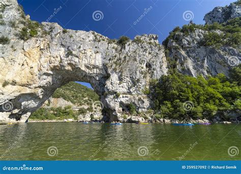 Pont D Arc, Stone Arch Over Ardeche River, Auvergne-Rhone-Alpes, France ...