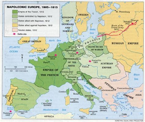 Napoleonic Europe 1805-1815 | World history lessons, Europe map, Ap world history