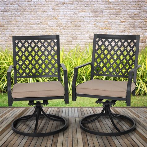 MF Studio Outdoor Metal Swivel Chairs Set of 2 Patio Dining Rocker ...