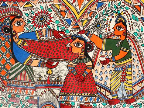 Draupadi's Cheer-Haran | Madhubani Painting | Exotic India Art