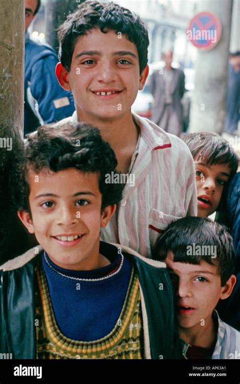 IRAQ BAGHDAD Young boys on the street in Baghdad, Iraq. The boys sell ...