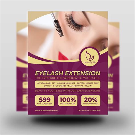 Printable Eyelash Extension Flyer Flyer Template Flyer | Etsy