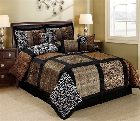 7 Piece Animal Kingdom Safari Patchwork Comforter Set Queen (MARTEN ...