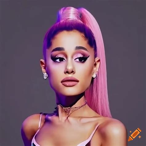 Ariana grande with pink hair on Craiyon