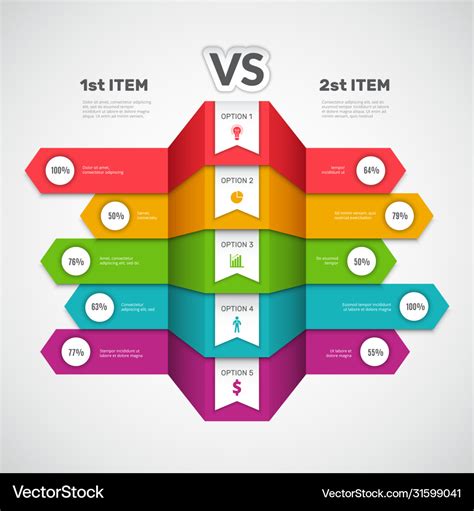 Comparison infographic business chart with choice Vector Image