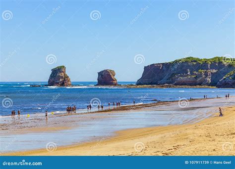 Hendaye Beach in the Southwestern Part of France Editorial Stock Image ...