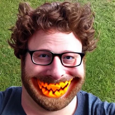 jack - o'- lantern pumpkin carving of seth rogen's | Stable Diffusion ...