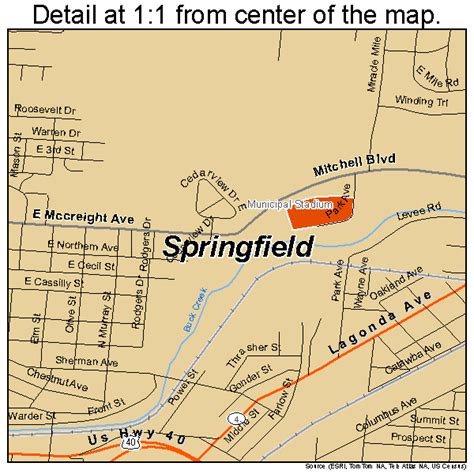 Springfield Ohio Street Map 3974118