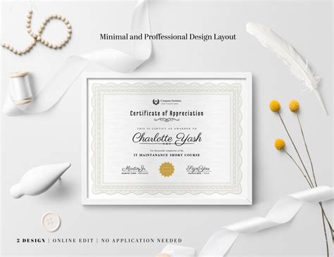 Canva Certificate of Appreciation Template Minimalist Course ...