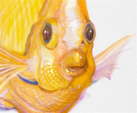 Yellow Fish Watercolor Print Coastal Beach Art Seaside Decor | Etsy