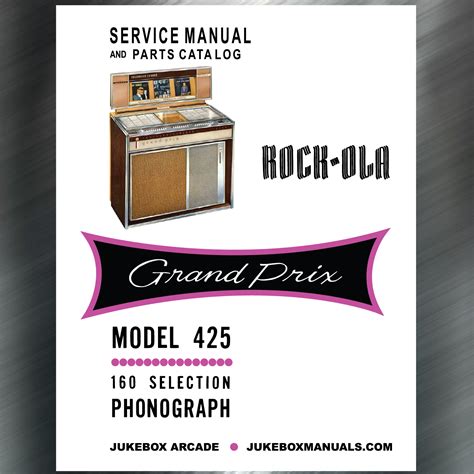 Rock Ola 425 Jukebox Service Manual, Parts Catalog PRINT